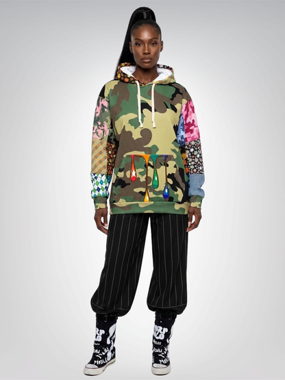 Army Brat Camo Patchwork Unisex Hoodie (Gold Label)