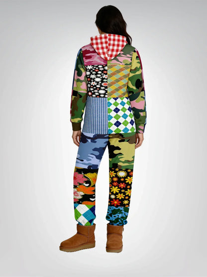 Army Brat Unisex Sweatshirt Fleece Patchwork Romper