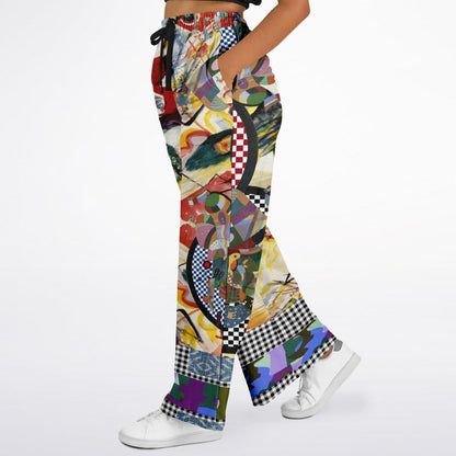 Around the Circle in Cossacks Abstract Print Eco-Poly Wide Leg Pants