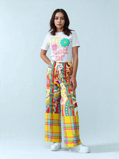 Ashbury Heights Paisley Eco-Poly Wide Leg Pants