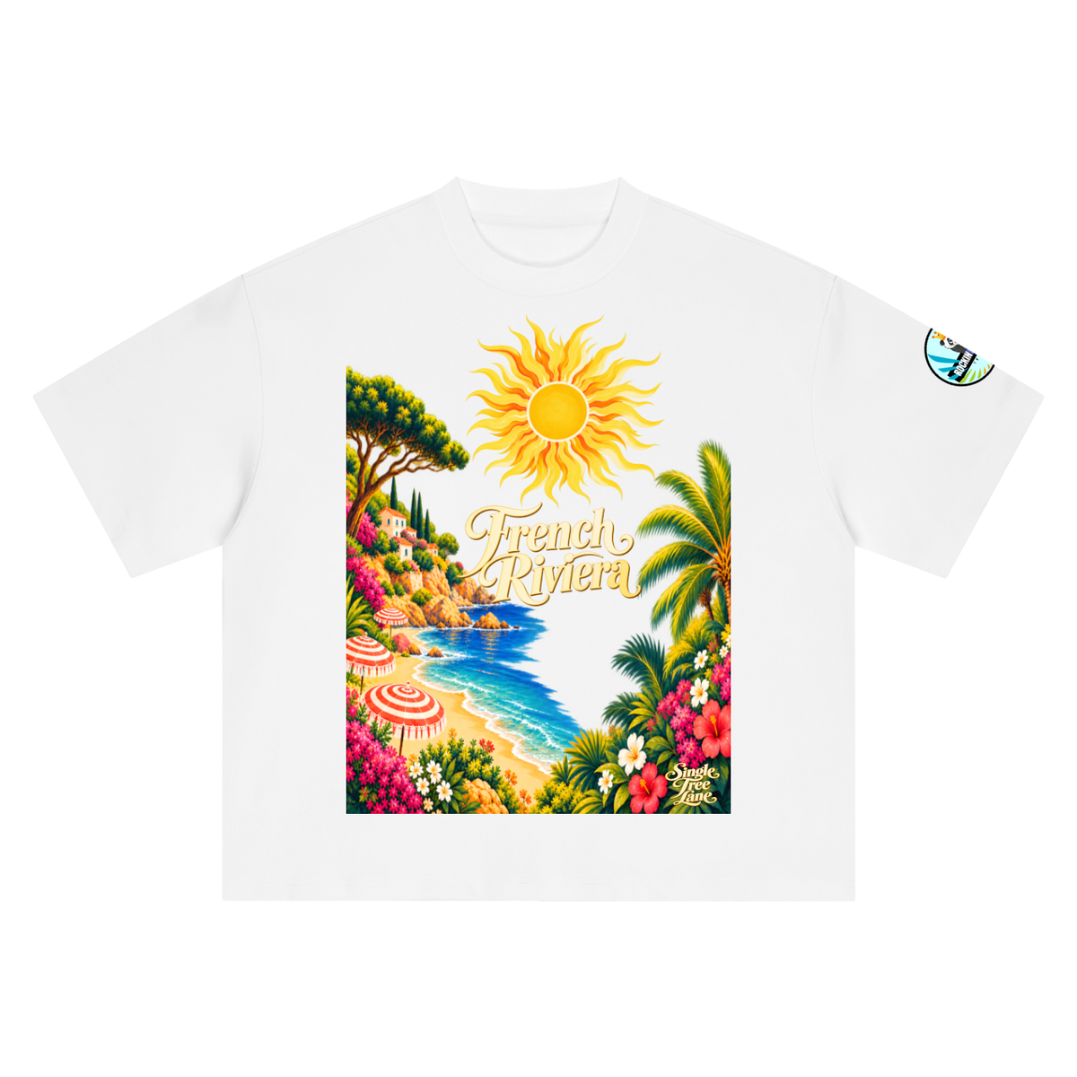 French Riviera Boxy Oversized Unisex T-Shirt