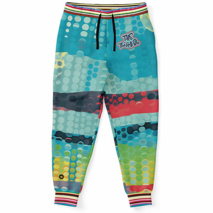 Blue Currents Abstract Wave Eco-Poly Unisex Joggers