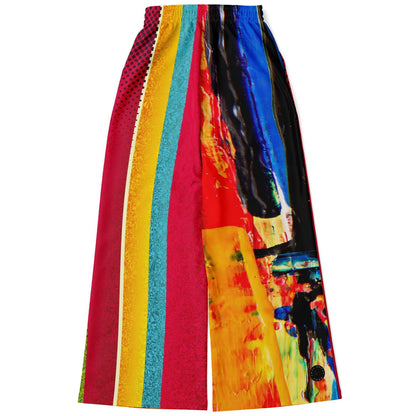 Esplanade Abstract and Colorblock Striped Eco-Poly Wide Leg Pants