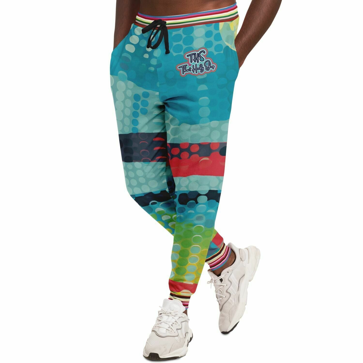 Blue Currents Abstract Wave Eco-Poly Unisex Joggers
