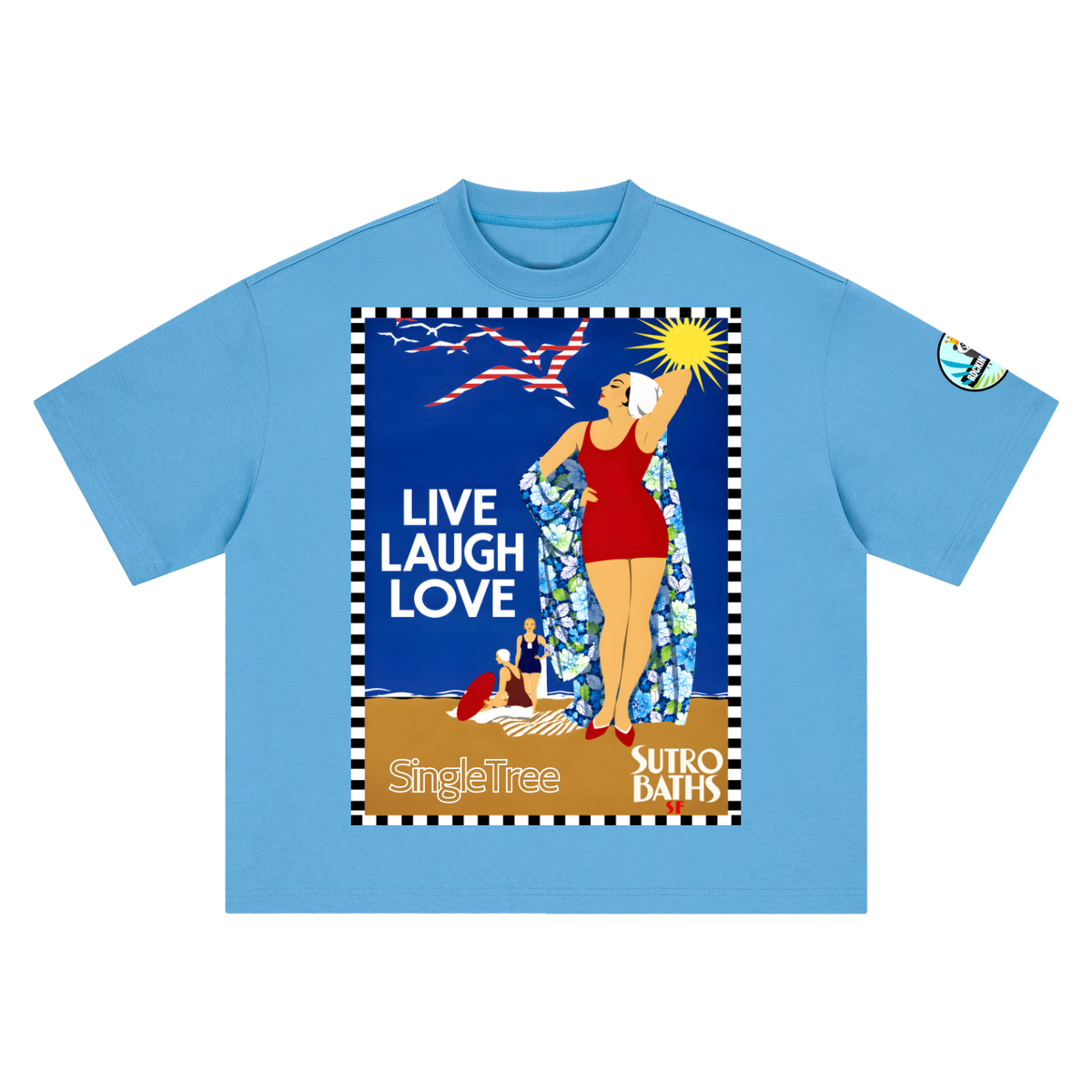 Live Laugh Love Sutro Baths SF Boxy Oversized Unisex T-Shirt