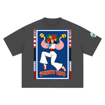 Spirit of Puerto Rico - Maracas Girl Boxy Oversized Unisex T-Shirt