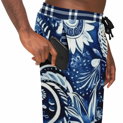 Blue Floral Rhapsody Eco-Poly Unisex Joggers