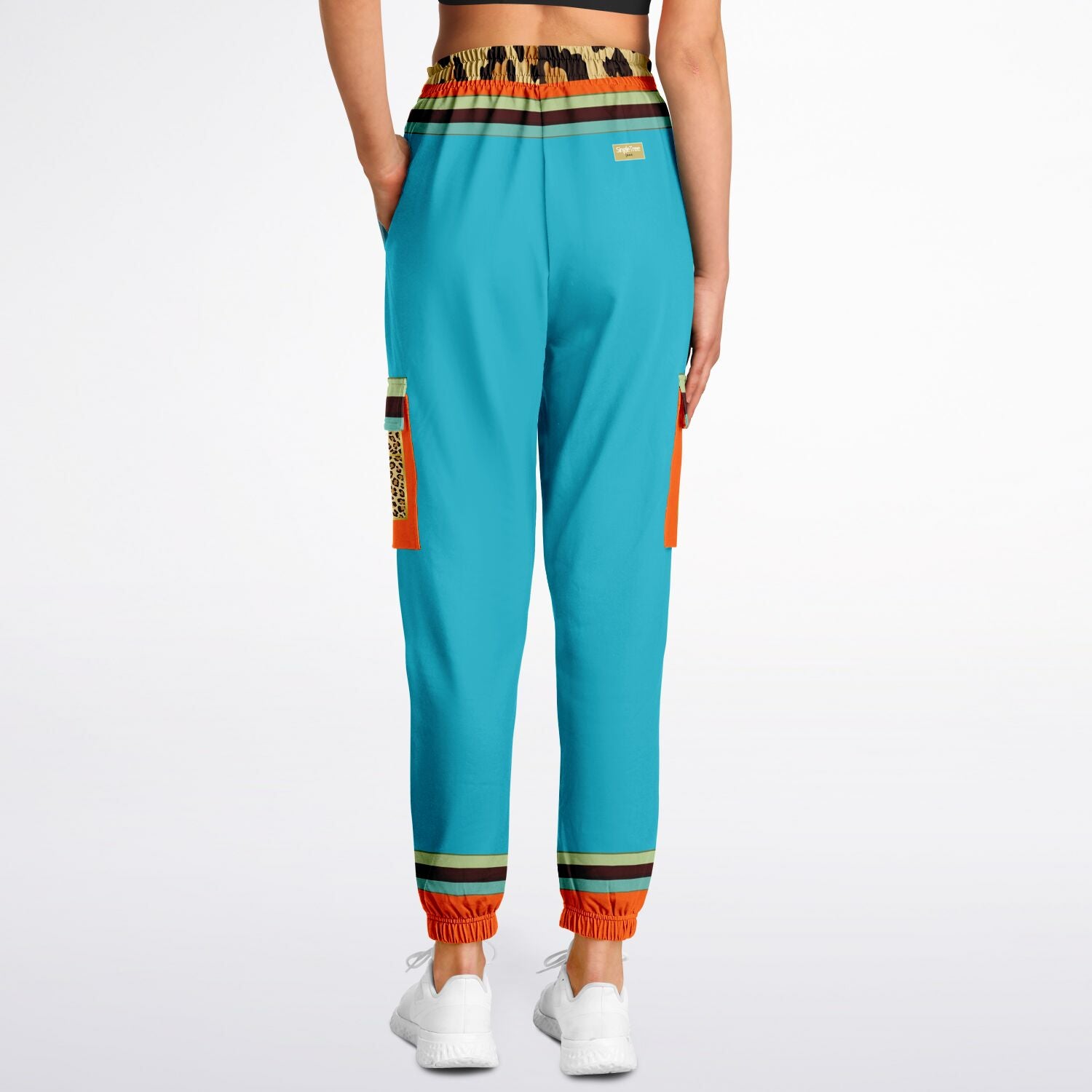 Bahamian Blue Leopard LUXE Eco-Poly Unisex Cargo Joggers