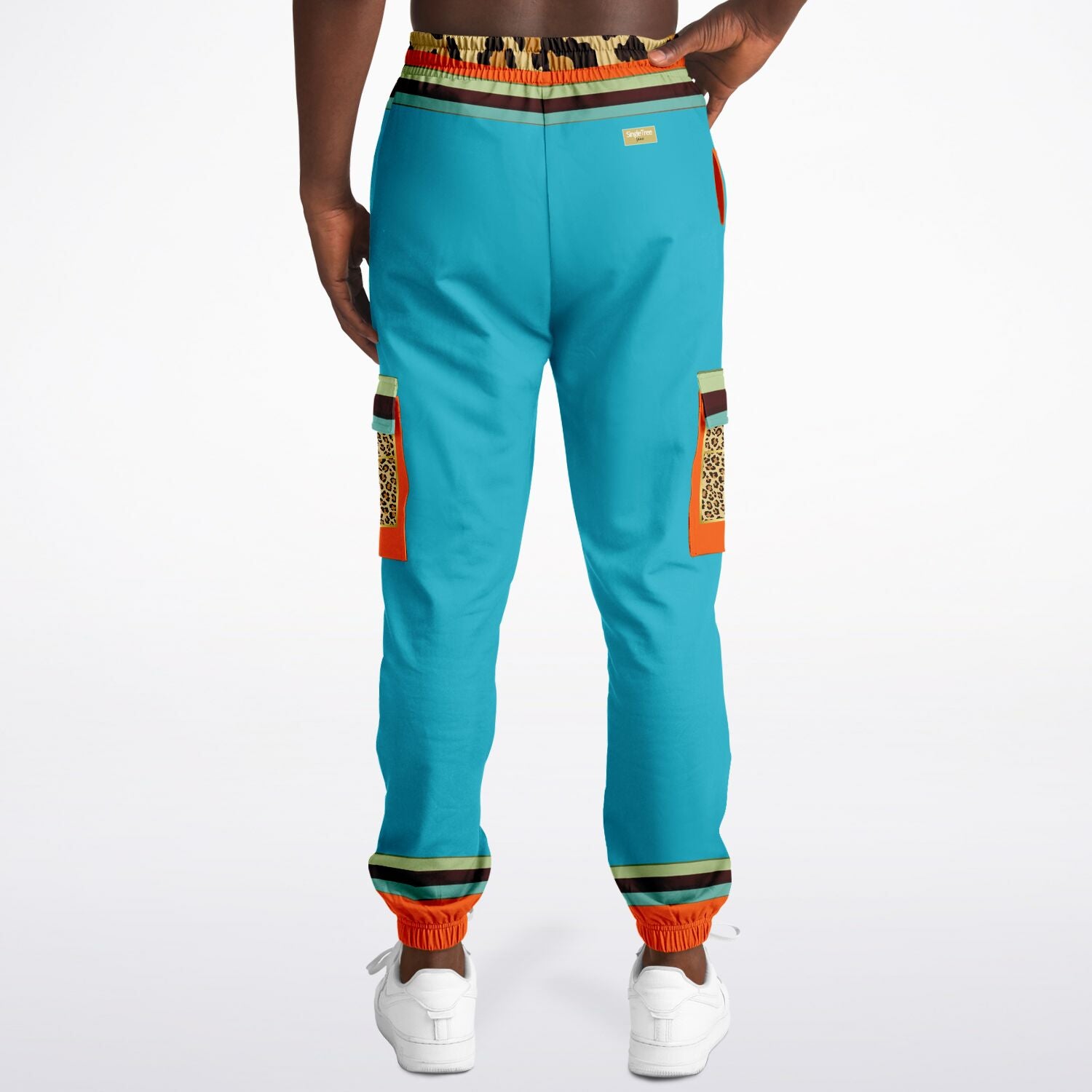 Bahamian Blue Leopard LUXE Eco-Poly Unisex Cargo Joggers