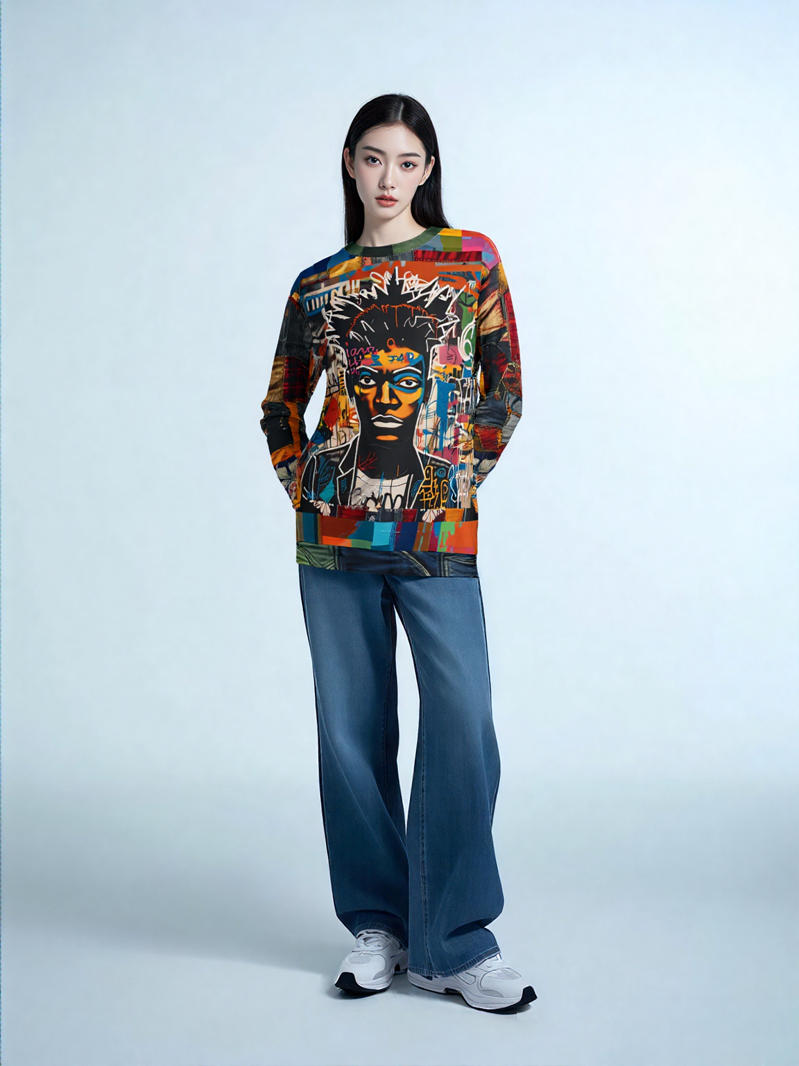 Bastion of Glory Street Art Patchwork Pattern Unisex Sweatshirt (Gold Label)