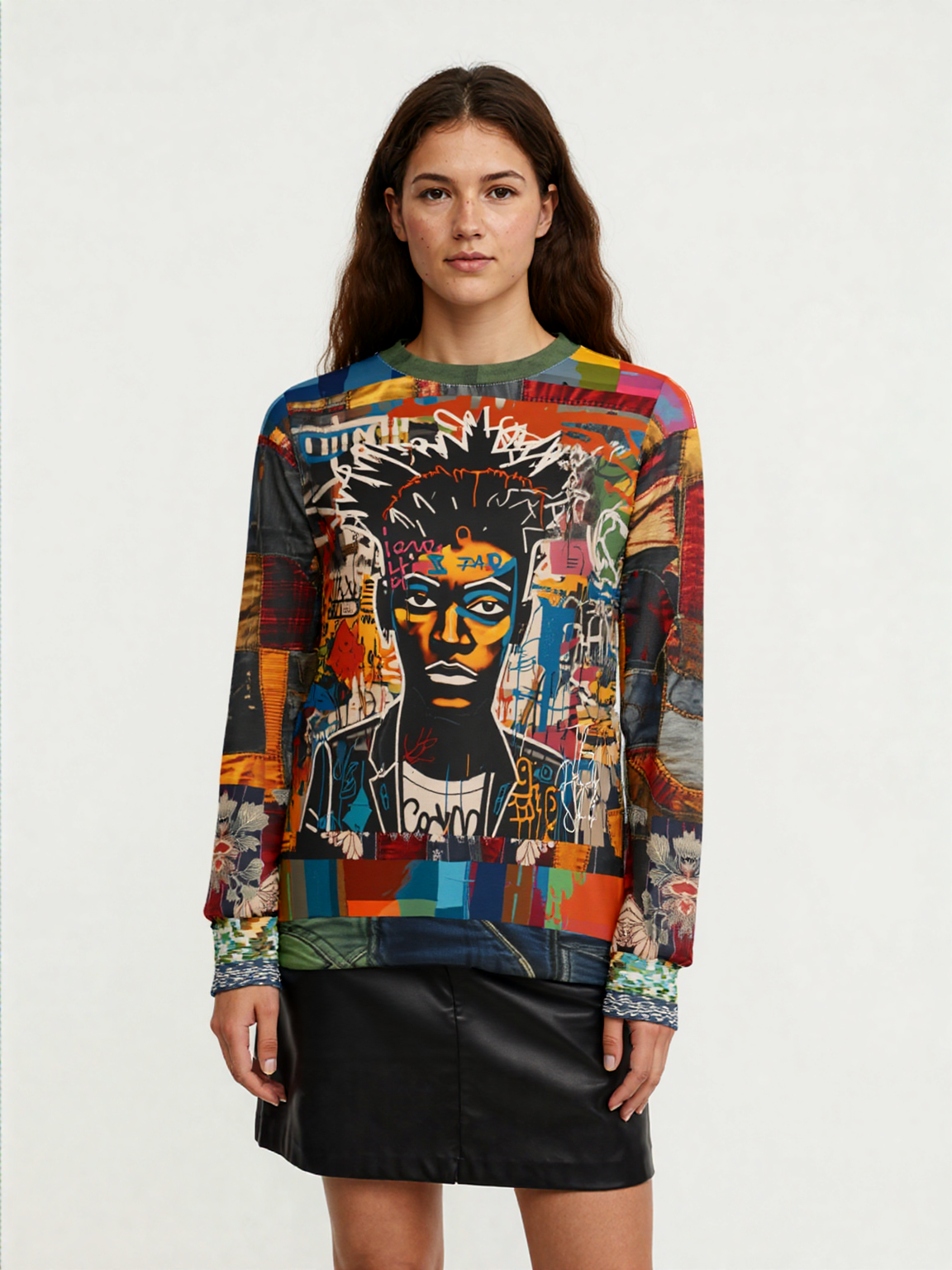 Bastion of Glory Street Art Patchwork Pattern Unisex Sweatshirt (Gold Label)