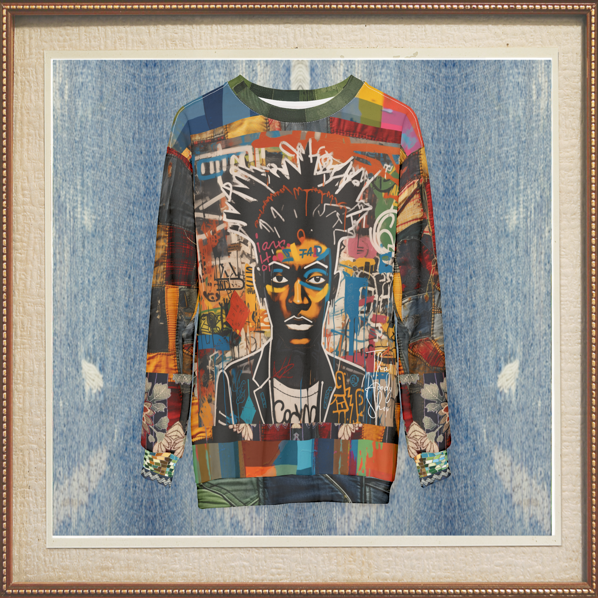 Bastion of Glory Street Art Patchwork Pattern Unisex Sweatshirt (Gold Label)