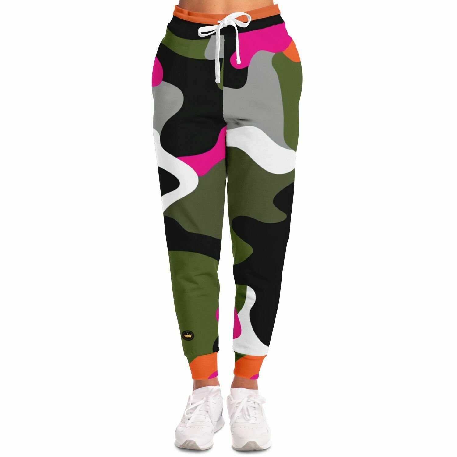Hot Pink Black Dusk Camouflage Eco-Poly Unisex Joggers