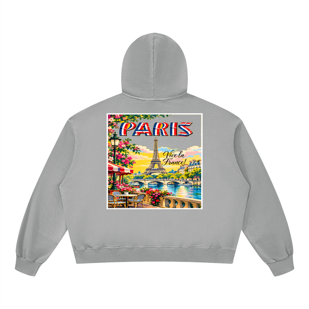 Paris Vive la France Unisex Boxy Vintage Washed Hoodie