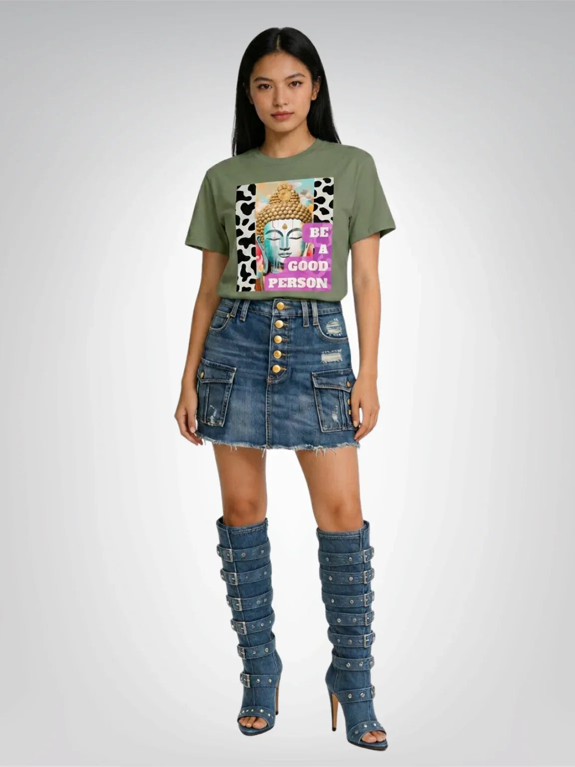 Be a Good Person - Buddha Art Heavyweight Unisex Tee