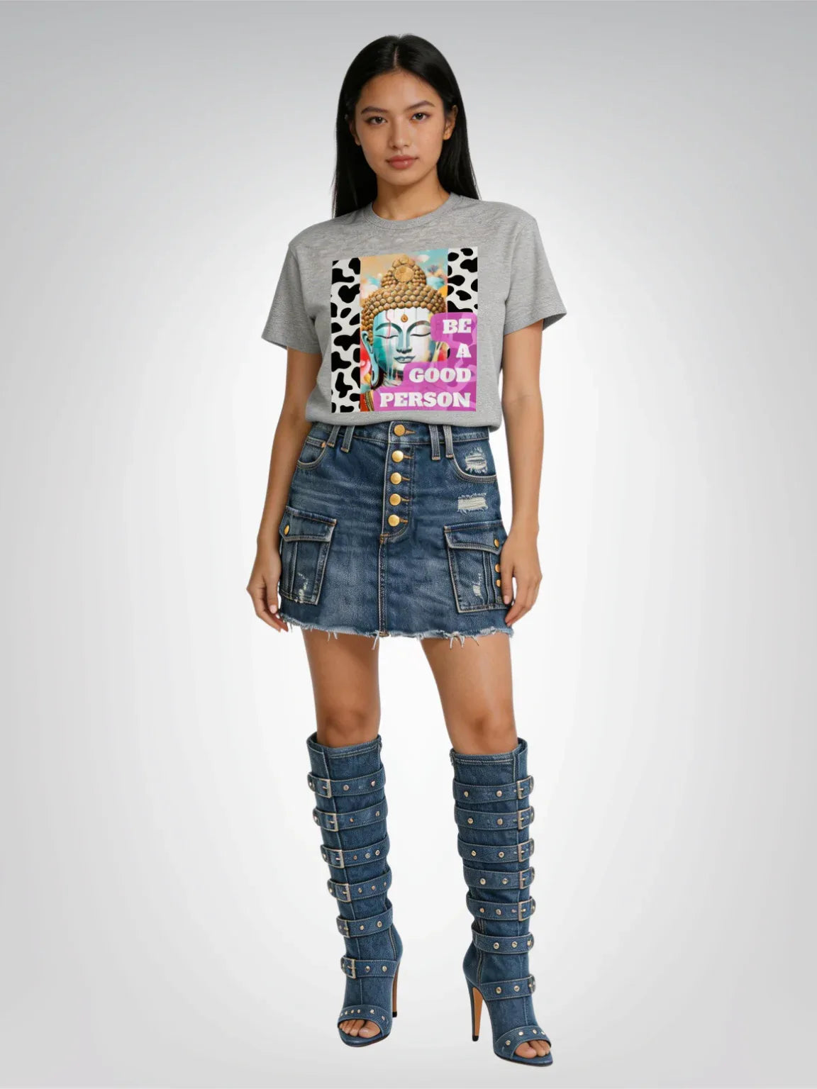Be a Good Person - Buddha Art Heavyweight Unisex Tee