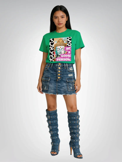 Be a Good Person - Buddha Art Heavyweight Unisex Tee