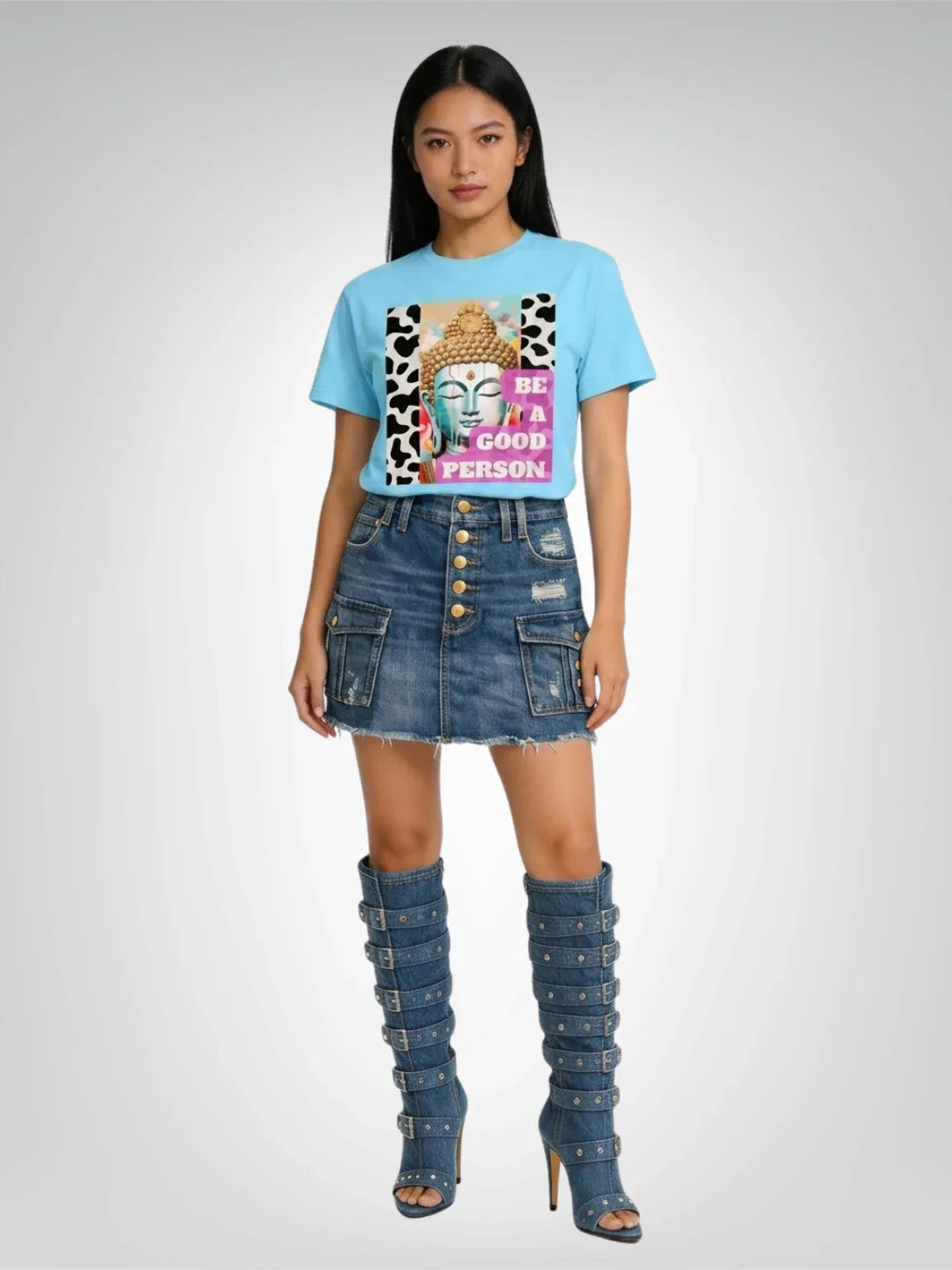 Be a Good Person - Buddha Art Heavyweight Unisex Tee