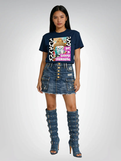 Be a Good Person - Buddha Art Heavyweight Unisex Tee