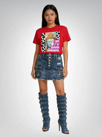 Be a Good Person - Buddha Art Heavyweight Unisex Tee