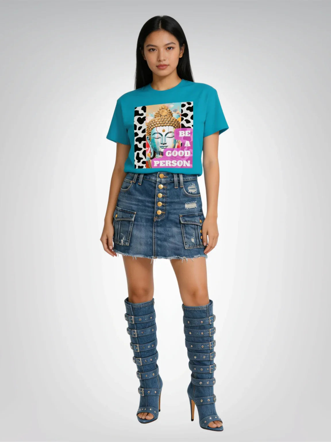 Be a Good Person - Buddha Art Heavyweight Unisex Tee