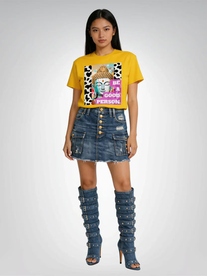 Be a Good Person - Buddha Art Heavyweight Unisex Tee