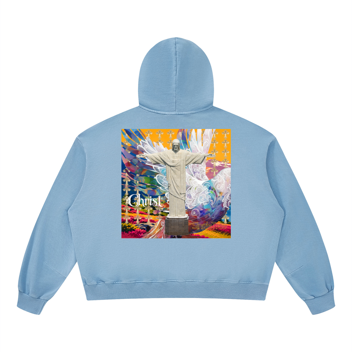 Christ the Redeemer Unisex Boxy Vintage Washed Hoodie