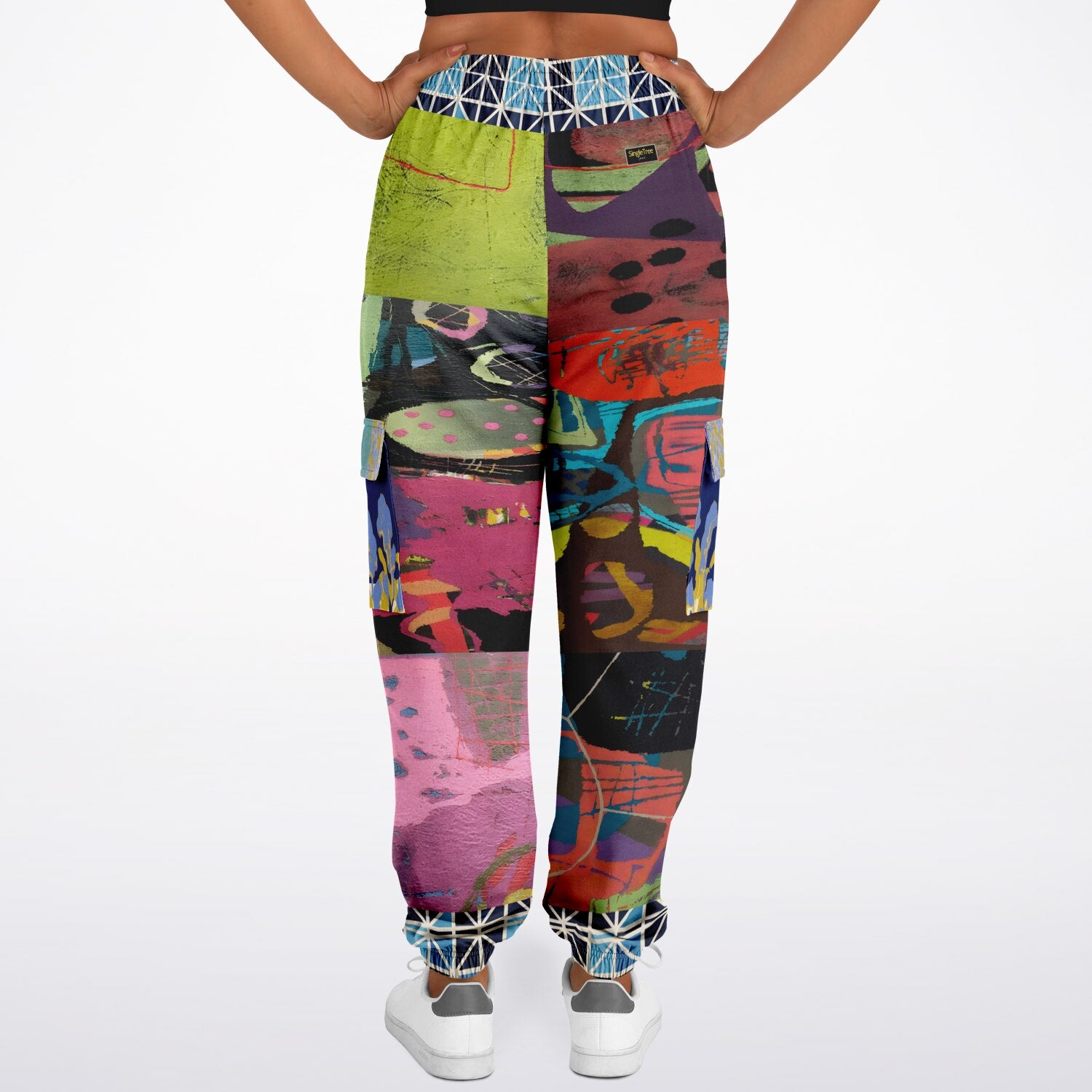 Beautiful Chaos Abstract Art Print Eco-Poly Cargo Joggers