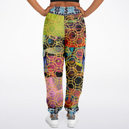 Beautiful Chaos Golden Orbit Abstract Art Print Eco-Poly Cargo Joggers