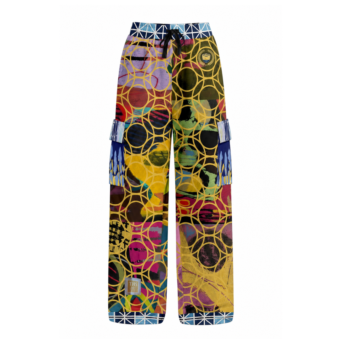 Beautiful Chaos Golden Orbit Abstract Art Print Cargo Pants