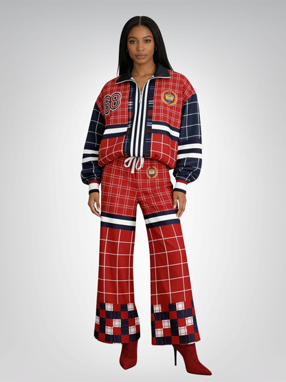 Best of Times - Worst of Times - Red 68 Rugby Heavyweight Oversized Quarter Zip Sweatshirt