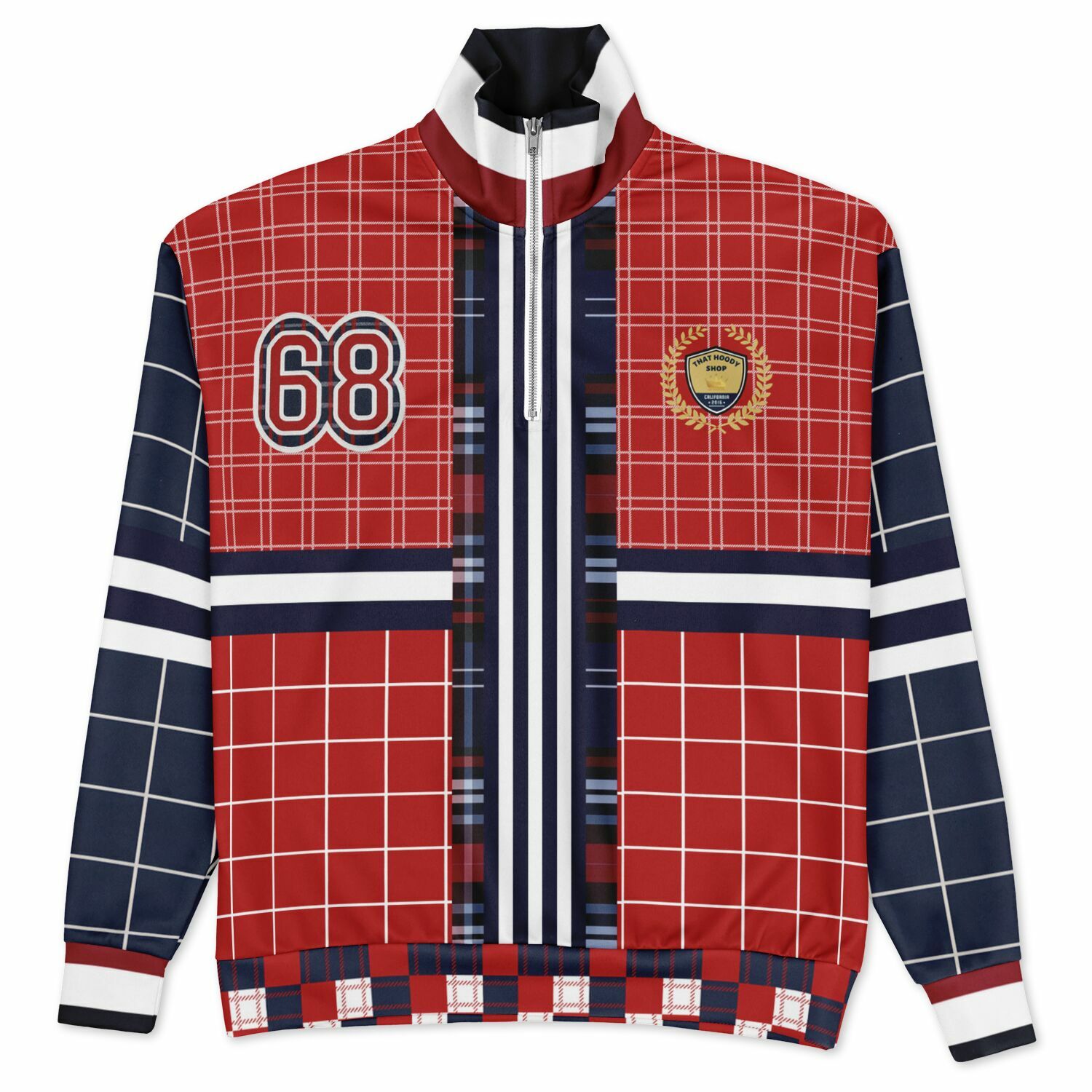 Best of Times - Worst of Times - Red 68 Rugby Heavyweight Oversized Quarter Zip Sweatshirt