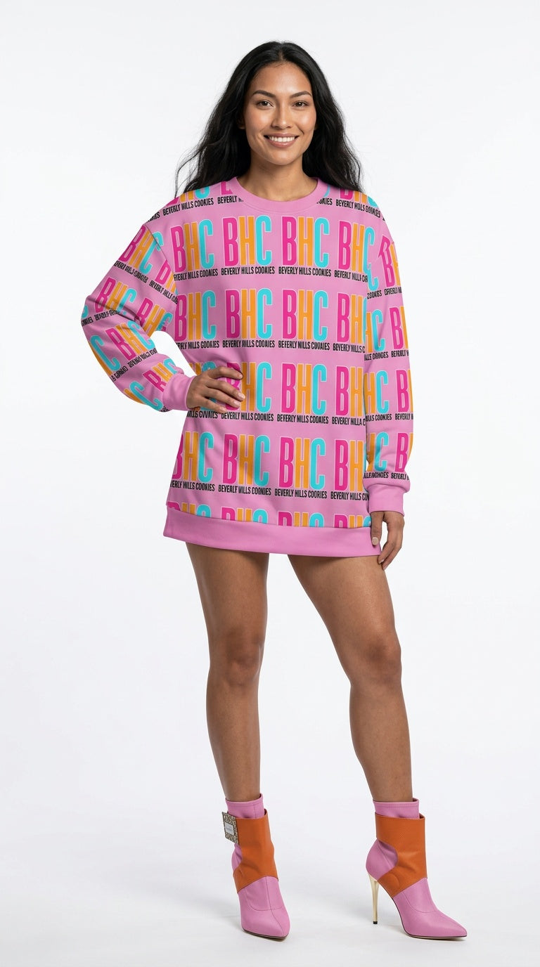 Beverly Hills Cookies in Colorful Repeat Oversized Cotton Sweatshirt