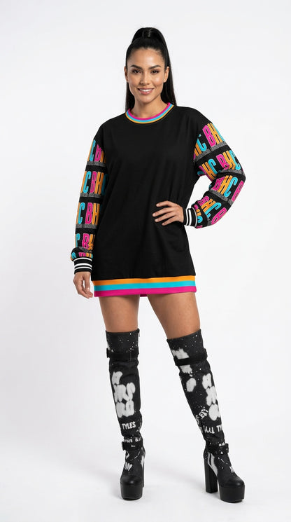 Beverly Hills Cookies in Colorful Black on Repeat Oversized Cotton Sweatshirt