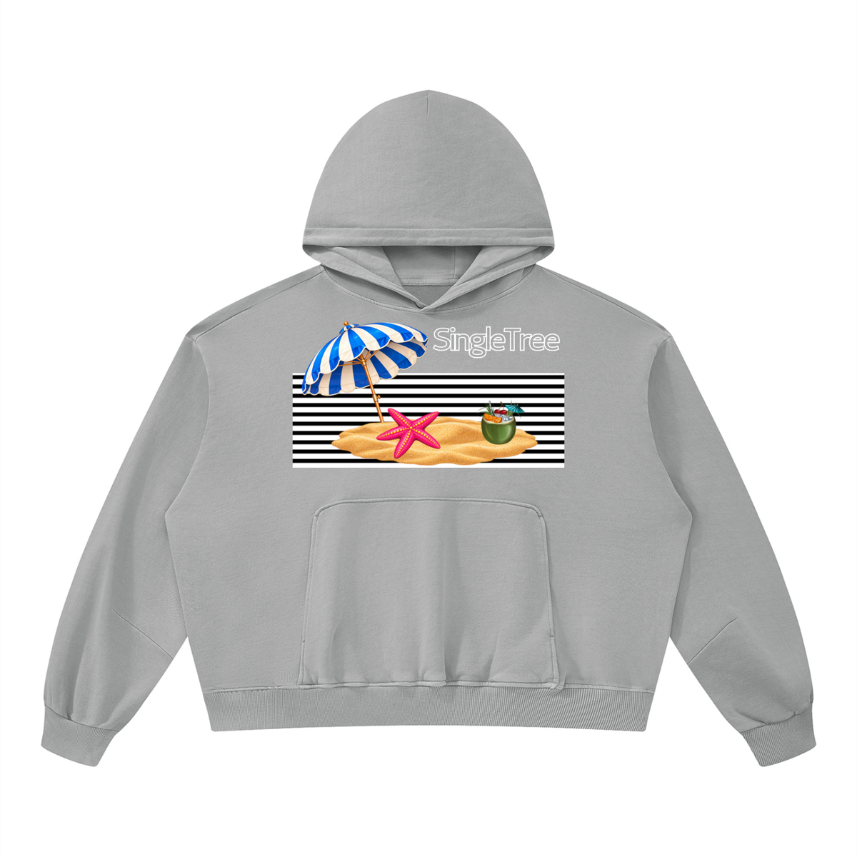 Miami Beach Girl on Vacation Unisex Boxy Vintage Washed Hoodie