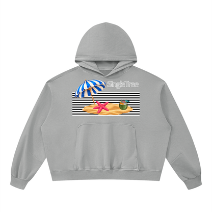 Miami Beach Girl on Vacation Unisex Boxy Vintage Washed Hoodie