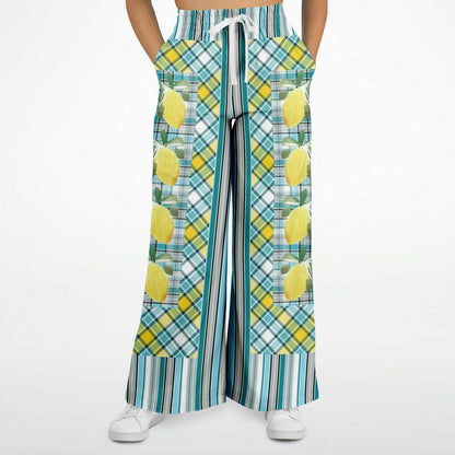 Lemon Zest Striped Eco-Poly Wide Leg Pants