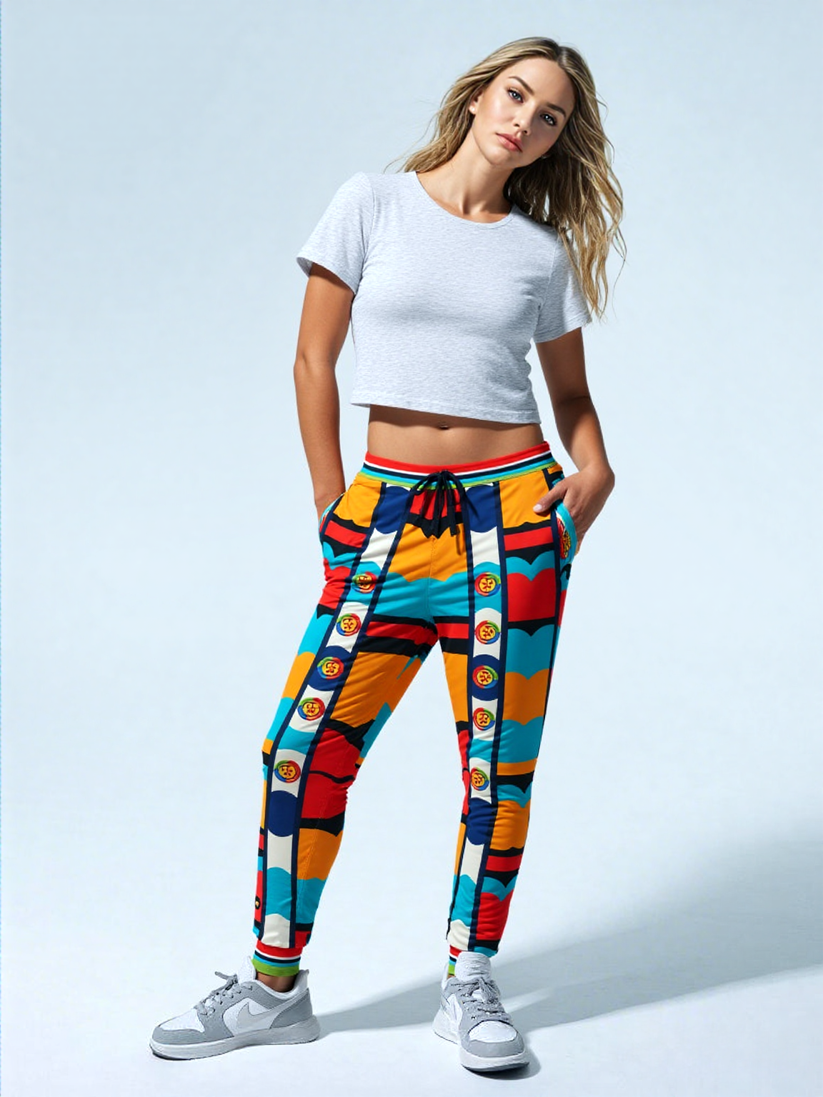Big City Girl ATL Geometric Stripe Eco-Poly Unisex Joggers