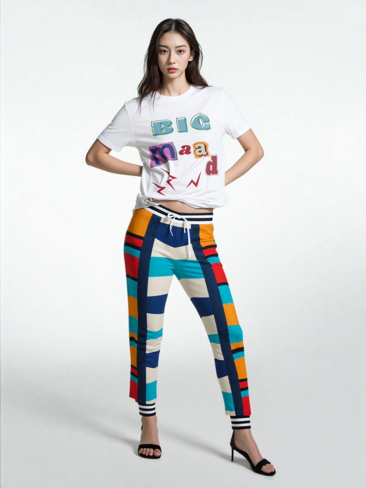 Blue Regatta Stripe Eco-Poly Unisex Joggers