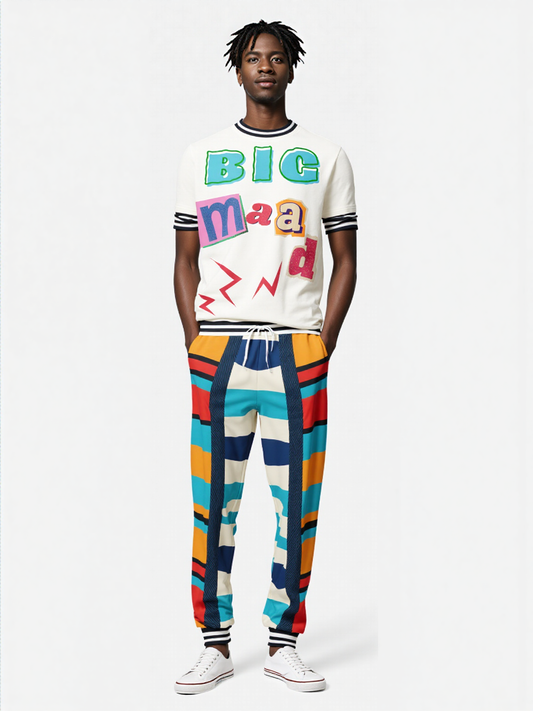 Blue Regatta Stripe Eco-Poly Unisex Joggers