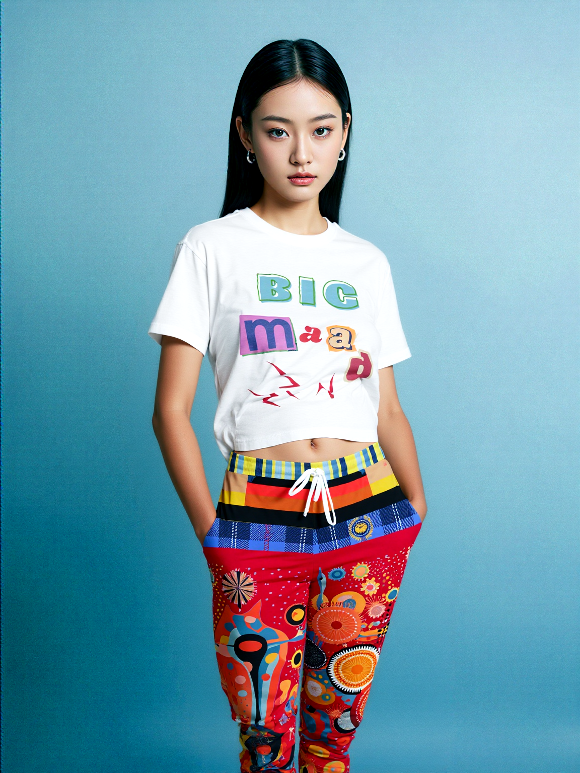 Girl in Perspective Abstract Print Eco-Poly Unisex Joggers