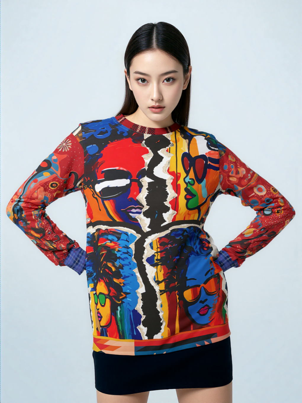 Black Girl in Perspective Quadriptych Unisex Sweatshirt (Gold Label)