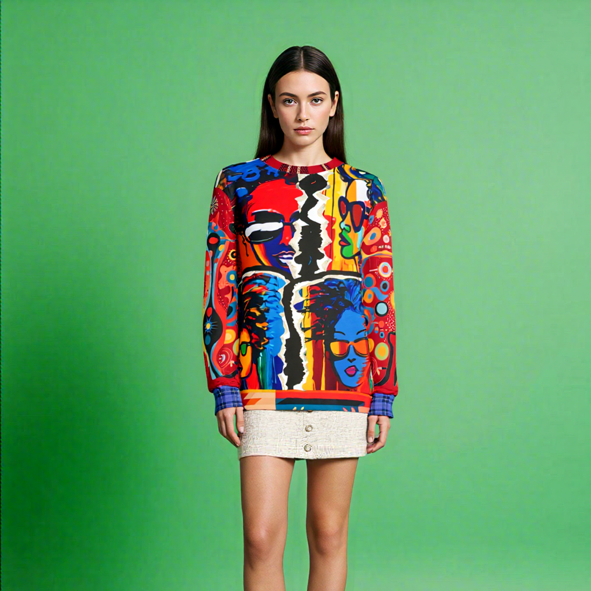 Black Girl in Perspective Quadriptych Unisex Sweatshirt (Gold Label)