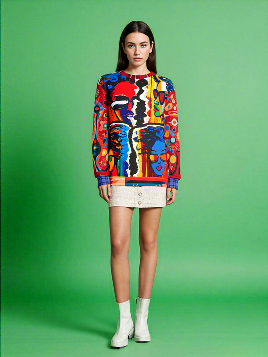 Black Girl in Perspective Quadriptych Unisex Sweatshirt (Gold Label)