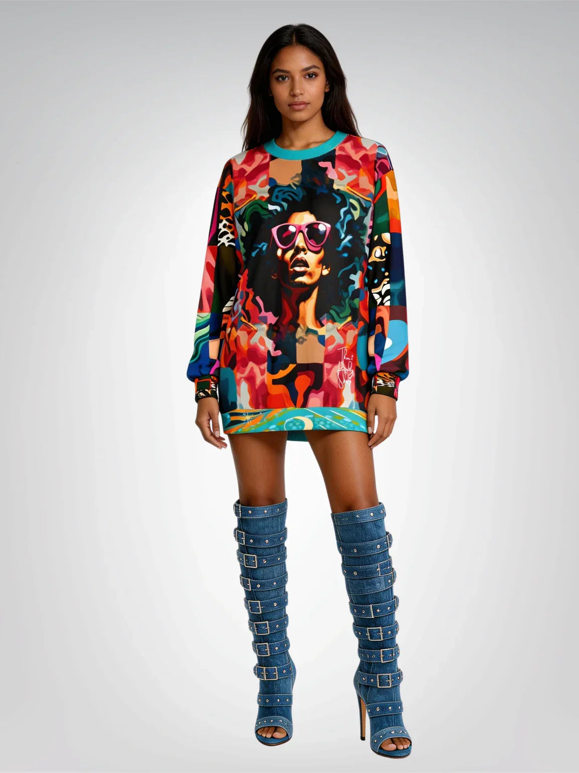 Black Jesus Pop Art Patchwork Unisex Sweatshirt (Gold Label)