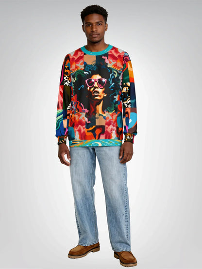 Black Jesus Pop Art Patchwork Unisex Sweatshirt (Gold Label)