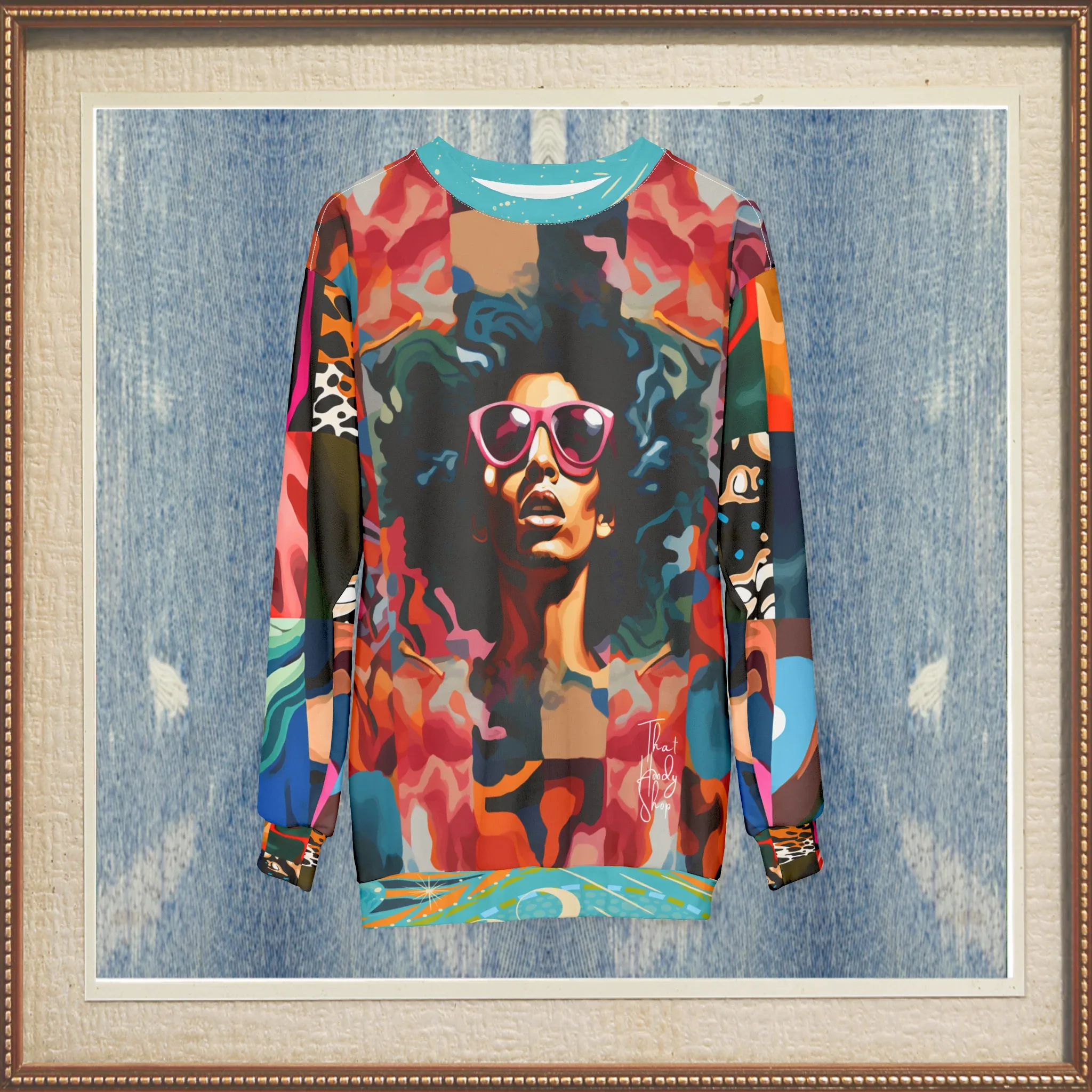 Black Jesus Pop Art Patchwork Unisex Sweatshirt (Gold Label)