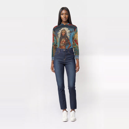 Black Seminole Woman in Plume Unisex Sweatshirt (Gold Label)