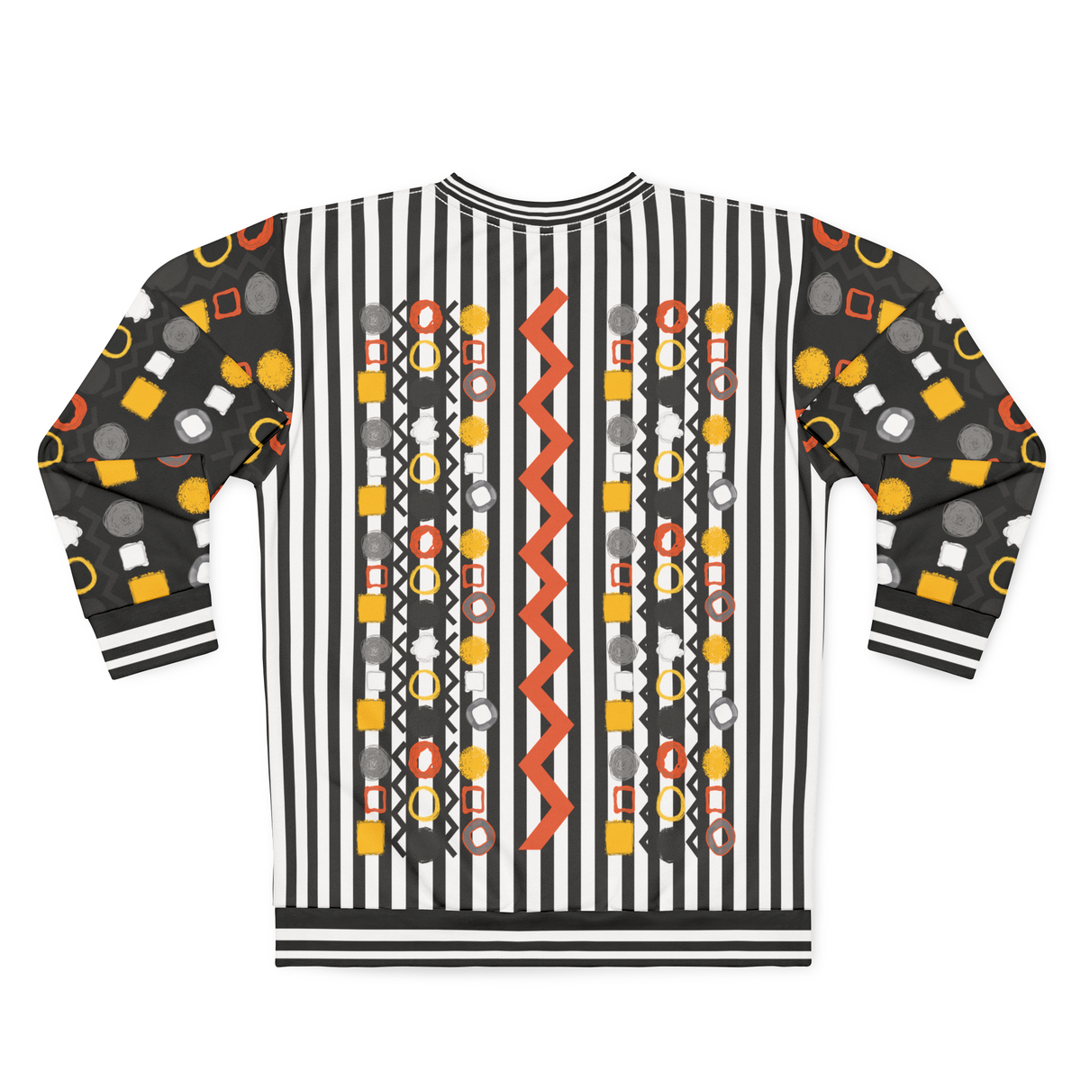 Black Stripe and Bright Geometric Funhouse Unisex Sweatshirt (Gold Label)