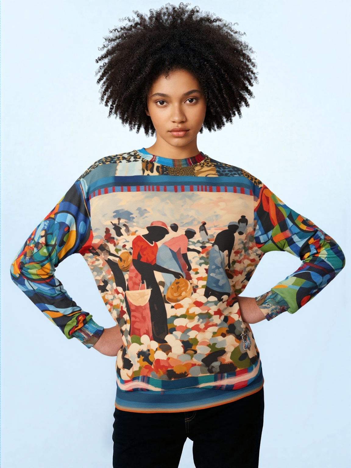 Blood Sweat &amp; Tears - Bygone Times Patchwork Print Unisex Sweatshirt (Gold Label)